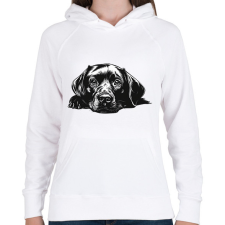 PRINTFASHION Husky Sziluett - Női kapucnis pulóver - Fehér női pulóver, kardigán