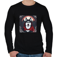 PRINTFASHION Husky vámpír jelmezben - Férfi hosszú ujjú póló - Fekete férfi póló