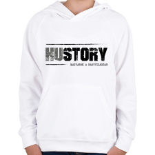 PRINTFASHION HUstory (black) - Gyerek kapucnis pulóver - Fehér gyerek pulóver, kardigán