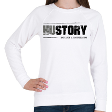 PRINTFASHION HUstory (black) - Női pulóver - Fehér