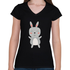 PRINTFASHION husvét11 - Női V-nyakú póló - Fekete női póló