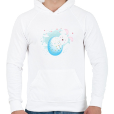 PRINTFASHION husvét27 - Férfi kapucnis pulóver - Fehér