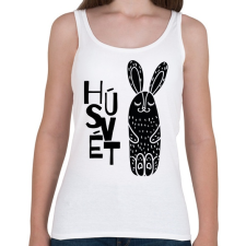 PRINTFASHION Húsvét - Fekete nyúl - Női atléta - Fehér női trikó