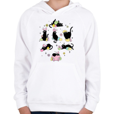 PRINTFASHION Húsvéti cicák - Gyerek kapucnis pulóver - Fehér gyerek pulóver, kardigán