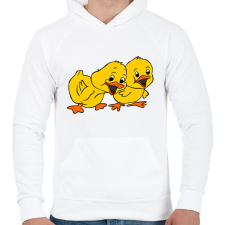 PRINTFASHION Húsvéti kiskacsák - Férfi kapucnis pulóver - Fehér férfi pulóver, kardigán