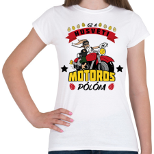 PRINTFASHION Húsvéti motoros póló - Női póló - Fehér női póló