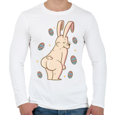 PRINTFASHION Húsvéti nyúl - Férfi hosszú ujjú póló - Fehér férfi póló