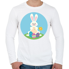 PRINTFASHION Húsvéti nyúl - Férfi hosszú ujjú póló - Fehér