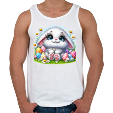 PRINTFASHION Húsvéti nyuszi - Férfi atléta - Fehér