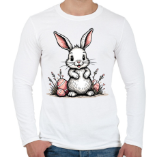 PRINTFASHION Húsvéti nyuszi - Férfi hosszú ujjú póló - Fehér