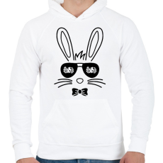 PRINTFASHION Húsvéti nyuszi - Férfi kapucnis pulóver - Fehér