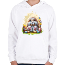PRINTFASHION Húsvéti nyuszi - Gyerek kapucnis pulóver - Fehér gyerek pulóver, kardigán