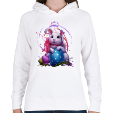 PRINTFASHION húsvéti nyuszi - Női kapucnis pulóver - Fehér