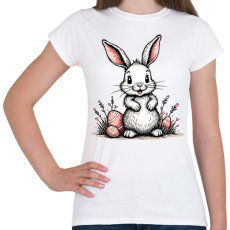 PRINTFASHION Húsvéti nyuszi - Női póló - Fehér
