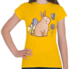 PRINTFASHION Húsvéti nyuszi - Női póló - Sárga