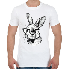 PRINTFASHION Húsvéti nyuszi szemüvegben - Férfi póló - Fehér