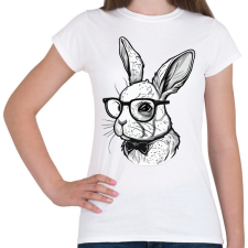 PRINTFASHION Húsvéti nyuszi szemüvegben - Női póló - Fehér női póló