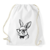 PRINTFASHION Húsvéti nyuszi szemüvegben - Sportzsák, Tornazsák - Fehér