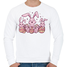 PRINTFASHION Húsvéti nyuszik - Férfi pulóver - Fehér