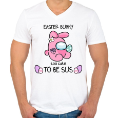 PRINTFASHION Húsvéti nyuszika - Férfi V-nyakú póló - Fehér