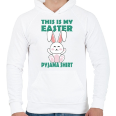 PRINTFASHION Húsvéti pizsim - Férfi kapucnis pulóver - Fehér