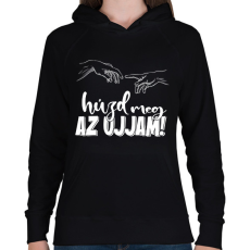 PRINTFASHION Húzd meg az ujjam - feketére - Női kapucnis pulóver - Fekete