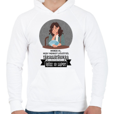 PRINTFASHION Húzz 10 lapot - Férfi kapucnis pulóver - Fehér