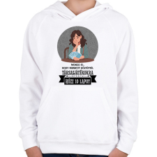 PRINTFASHION Húzz 10 lapot - Gyerek kapucnis pulóver - Fehér gyerek pulóver, kardigán