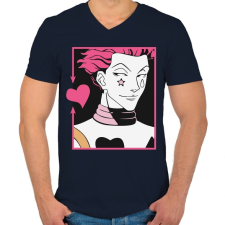 PRINTFASHION HxH - Férfi V-nyakú póló - Sötétkék férfi póló