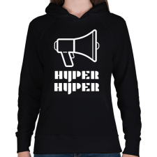 PRINTFASHION HYPER HYPER - Női kapucnis pulóver - Fekete női pulóver, kardigán
