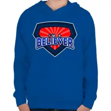 PRINTFASHION I AM A BELIEVER - Gyerek kapucnis pulóver - Királykék gyerek pulóver, kardigán