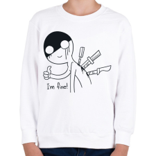 PRINTFASHION I am fine - Gyerek pulóver - Fehér gyerek pulóver, kardigán