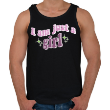 PRINTFASHION I am just a girl - Férfi atléta - Fekete atléta, trikó