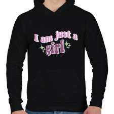 PRINTFASHION I am just a girl - Férfi kapucnis pulóver - Fekete férfi pulóver, kardigán