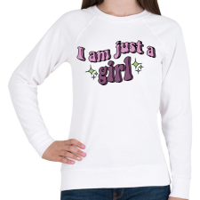 PRINTFASHION I am just a girl - Női pulóver - Fehér női pulóver, kardigán