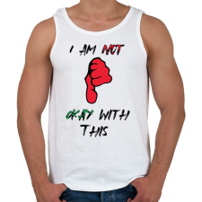 PRINTFASHION I am not!  - Férfi atléta - Fehér atléta, trikó