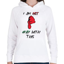 PRINTFASHION I am not!  - Női kapucnis pulóver - Fehér női pulóver, kardigán