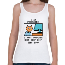 PRINTFASHION I am programmer (black) - Női atléta - Fehér női trikó