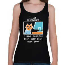 PRINTFASHION I am programmer (white) - Női atléta - Fekete