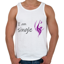 PRINTFASHION I am single - Férfi atléta - Fehér atléta, trikó