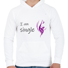 PRINTFASHION I am single - Férfi kapucnis pulóver - Fehér férfi pulóver, kardigán