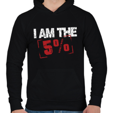 PRINTFASHION I am the 5% - Férfi kapucnis pulóver - Fekete