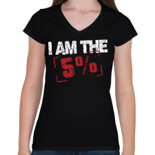 PRINTFASHION I am the 5% - Női V-nyakú póló - Fekete női póló