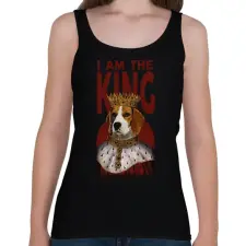 PRINTFASHION I am the king - kutya - Női atléta - Fekete női trikó