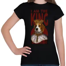 PRINTFASHION I am the king - kutya - Női póló - Fekete