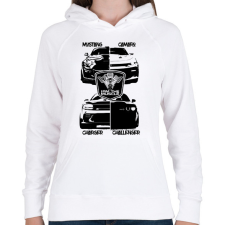PRINTFASHION I'am the Muscle - 4 Muscle Cars - Női kapucnis pulóver - Fehér női póló