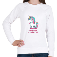 PRINTFASHION I am unicorn - Női pulóver - Fehér női pulóver, kardigán