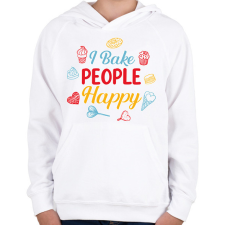 PRINTFASHION I bake people happy - Gyerek kapucnis pulóver - Fehér gyerek pulóver, kardigán