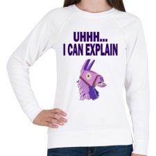 PRINTFASHION I CAN EXPLAIN - Női pulóver - Fehér női pulóver, kardigán