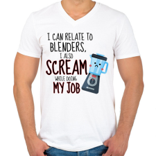 PRINTFASHION I can relate to blenders - Férfi V-nyakú póló - Fehér férfi póló